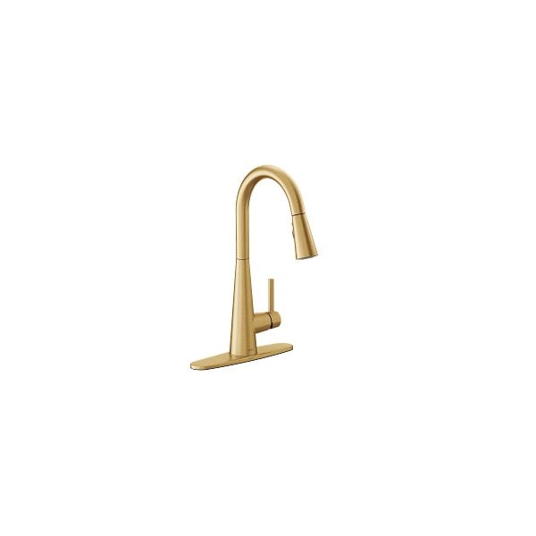 Brushed Gold One-Handle Pulldown Kitchen Faucet
